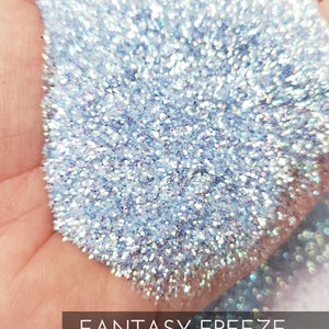 Fantasy Freeze light blue polyester glitter, .015 hex glitter, fine blue glitter for tumbler, affordable and fast glitter for tumblers, poly