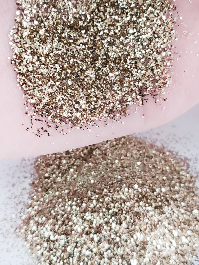 Gold glitter .015 hex poly glitter, True Gold glitter for tumbler making, fine polyester glitter, Golden glam glitter for tumbler making image 10