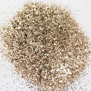 Gold glitter .015 hex poly glitter, True Gold glitter for tumbler making, fine polyester glitter, Golden glam glitter for tumbler making image 9