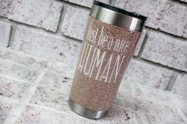 Glitter Travel Coffee Mug Personalized Travel Cup Glittered Etsy