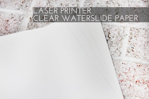Set of 10 Clear Waterslide Decal Paper Sheets for Laser Printer