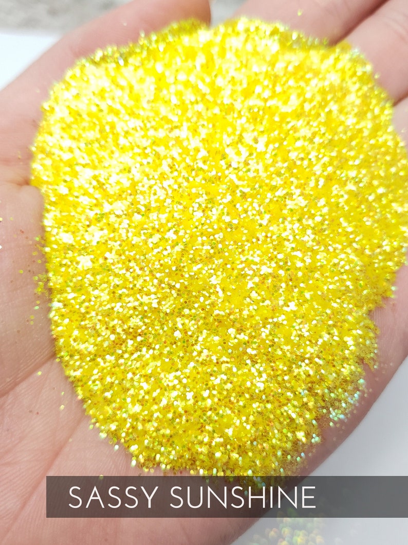Sassy Sunshine Yellow Polyester Glitter .015 Hex Glitter Etsy