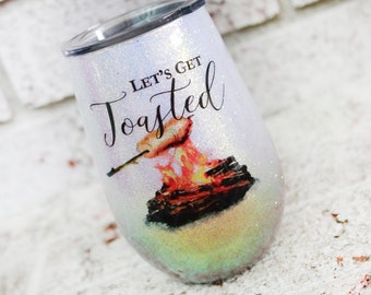 Let's get toasted clear waterslide decal for glitter tumblers
