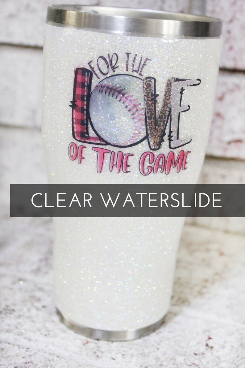 Baseball Waterslide Tumbler Glitter Tumbler Supplies Clear Etsy