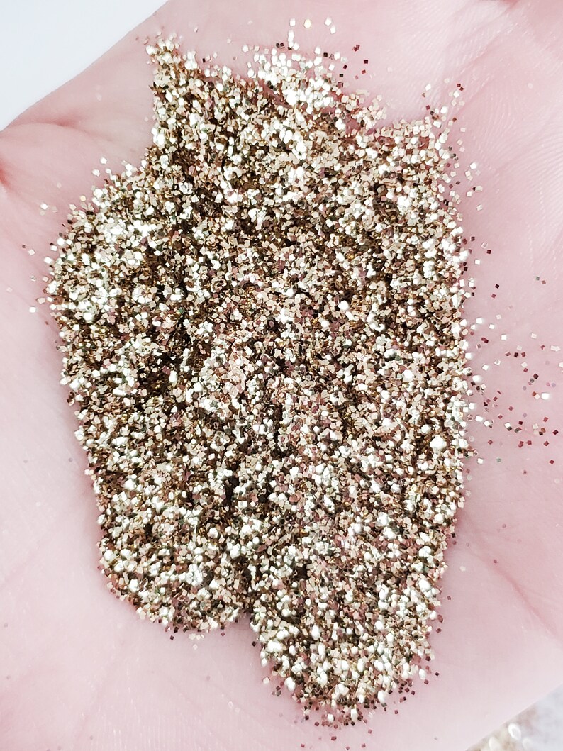 Gold glitter .015 hex poly glitter, True Gold glitter for tumbler making, fine polyester glitter, Golden glam glitter for tumbler making image 4