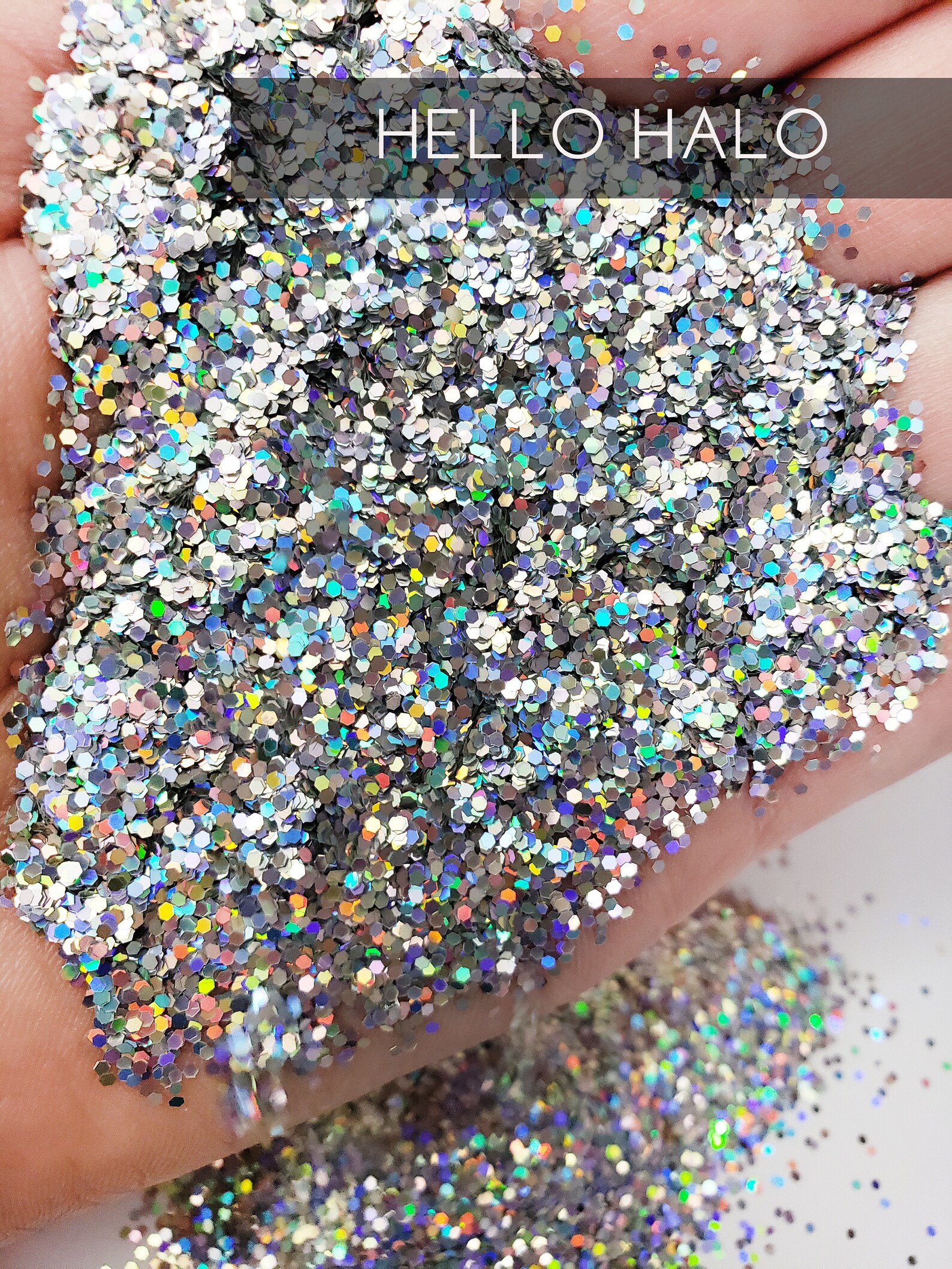 Hello Halo Holographic glitter .040 hex poly glitter for Etsy