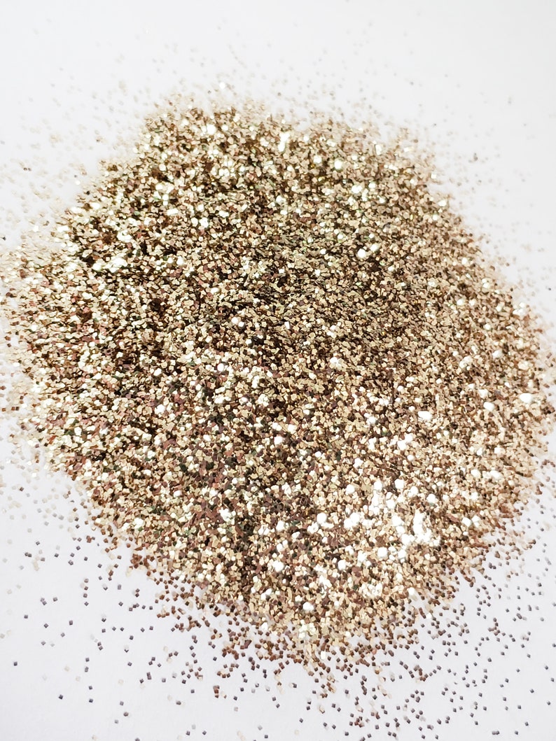 Gold glitter .015 hex poly glitter, True Gold glitter for tumbler making, fine polyester glitter, Golden glam glitter for tumbler making image 3