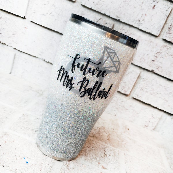 Future Mrs Glitter Cup, Bride cup, Custom bridal gifts, Engagement gift, glitter engagement cup, Future Mrs. Glitter Tumbler, travel cup