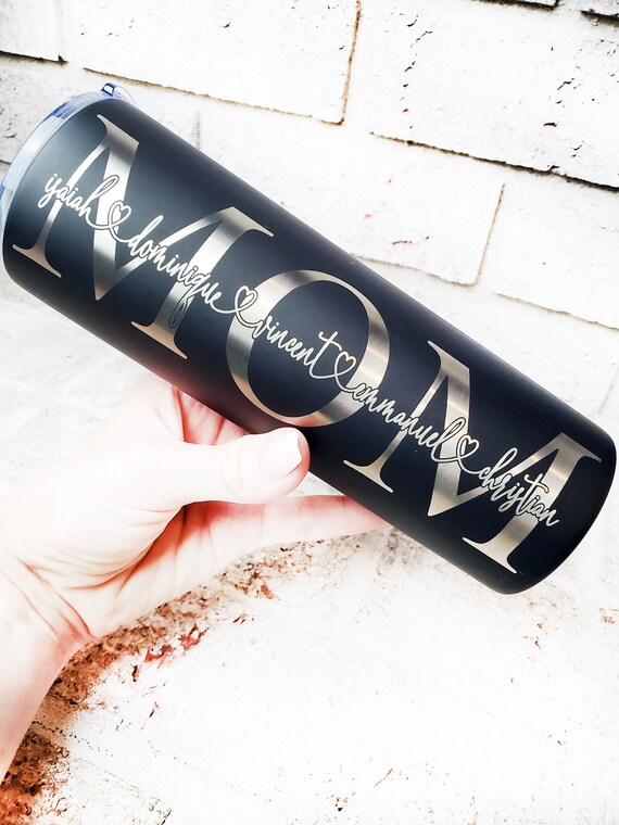 Mom tumbler with names custom engraved mom cups grandma cup Etsy