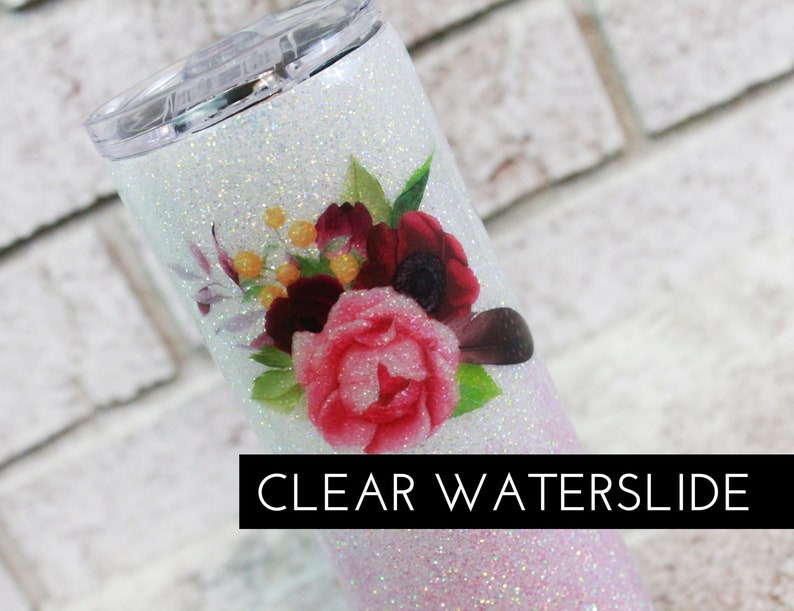 Boho Floral Waterslide Decals Glitter Tumbler Decals Ready Etsy