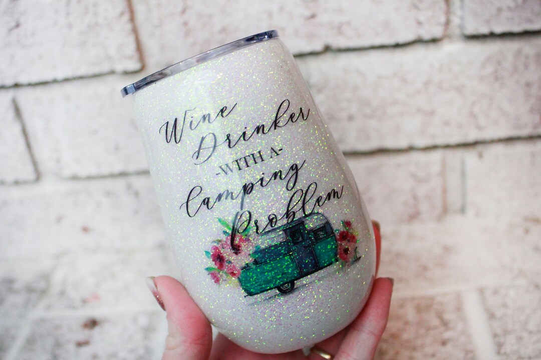 Camping Wine Tumbler Custom Glitter Tumbler for Camping 14 Etsy