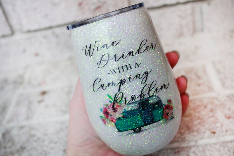 Camping wine tumbler custom glitter tumbler for camping 14 ...