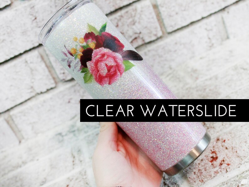 Boho Floral Waterslide Decals Glitter Tumbler Decals Ready Etsy