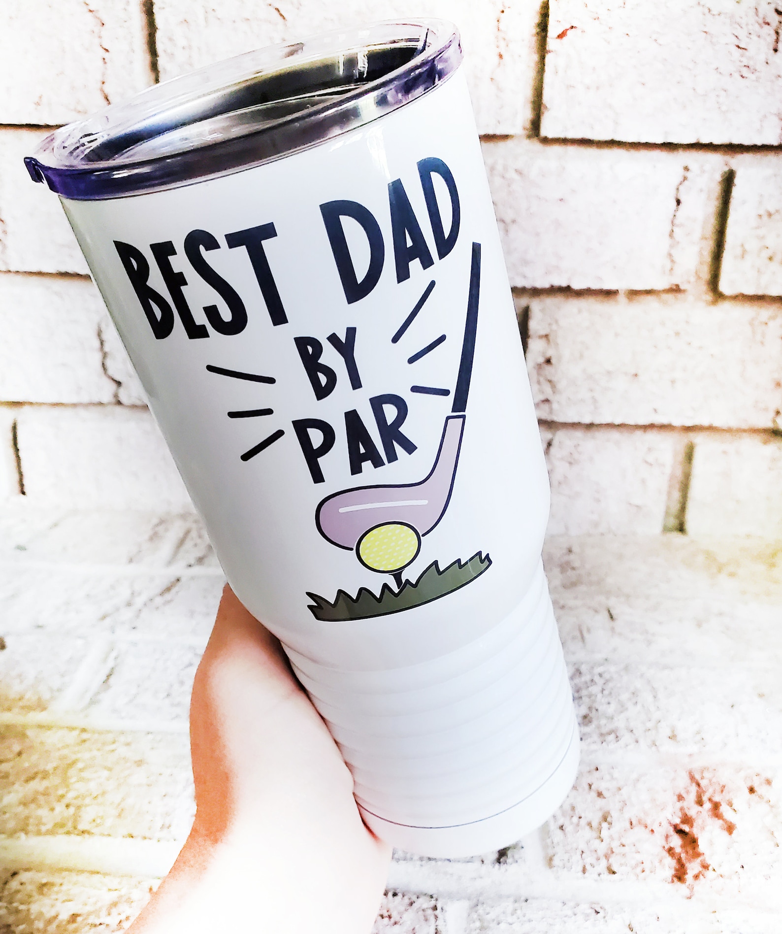 Custom Tumbler - Personalized Father's Day Golf Gifts For Dad, Grandpa - Best Dad By Par