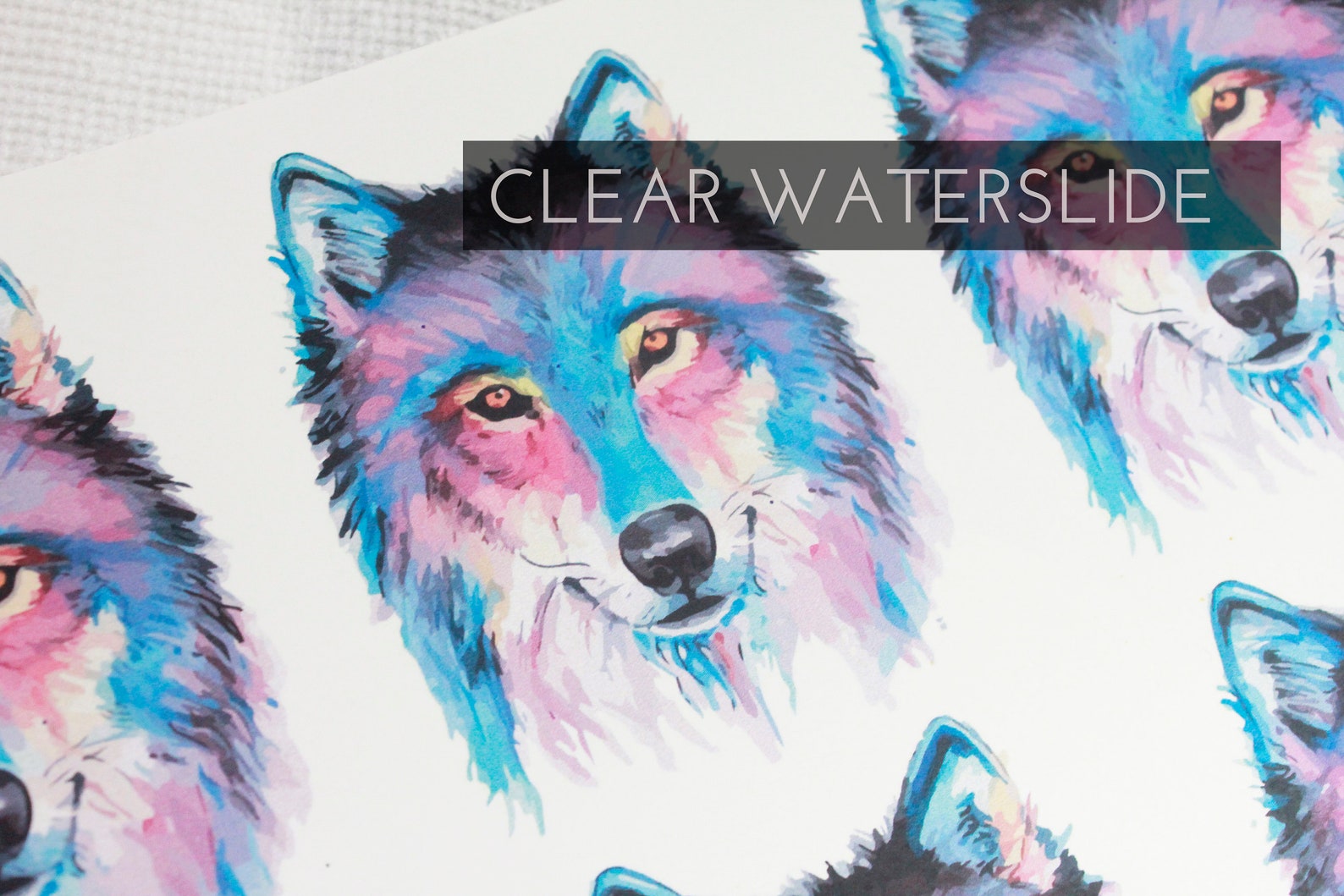 Watercolor waterslide decal wolf waterslide glitter tumbler Etsy