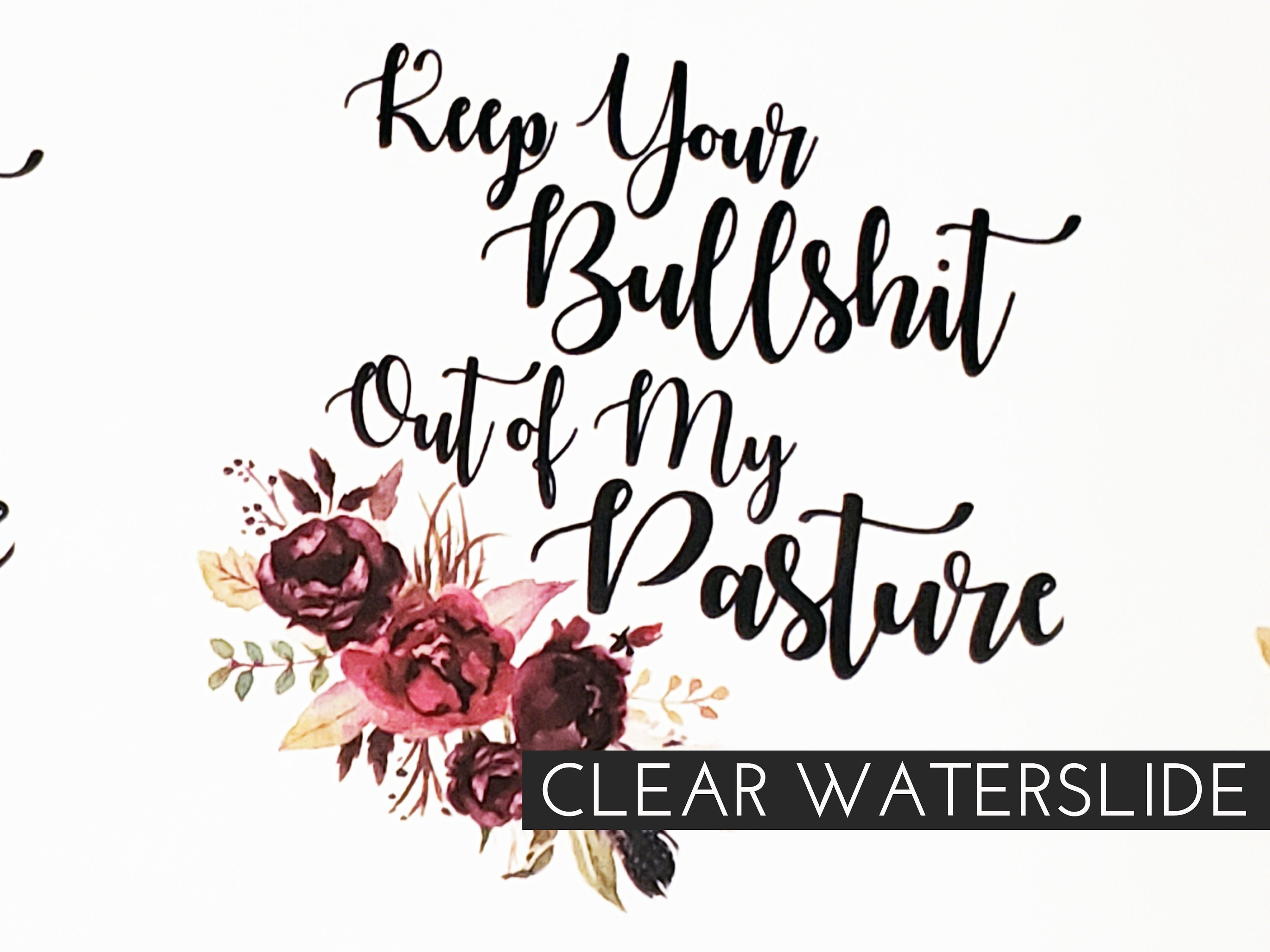 Keep your Bullshit waterslide tumbler decal not today