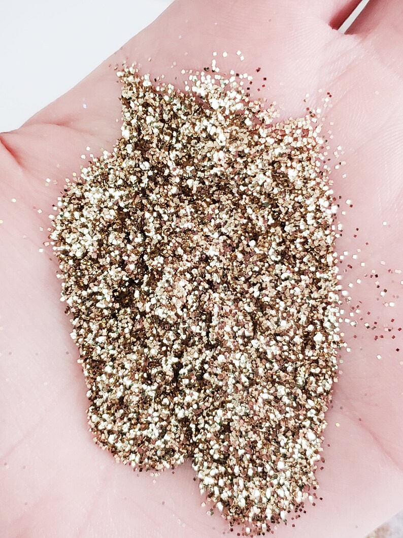 Gold glitter .015 hex poly glitter, True Gold glitter for tumbler making, fine polyester glitter, Golden glam glitter for tumbler making image 1