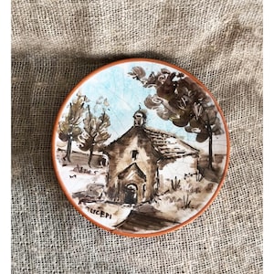 Vintage Decorative Wall Plate: Rustic Country Scene, 19cm