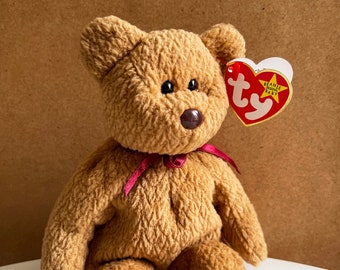 Curly the Bear Ty Beanie Baby 1996. Amant mignon Beanie Curly Bear. Collection Beanie Babies