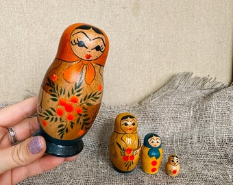 マトリョーシカ　人形　5セット　置物　ヴィンテージ　1960s〜 マトリョーシカ 人形 5セット 置物 ヴィンテージ 1960s〜