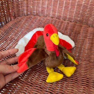 Ty Beanie Babies GOBBLES the Turkey Early Beanie Baby With Tag Errors 1996 Rare finds