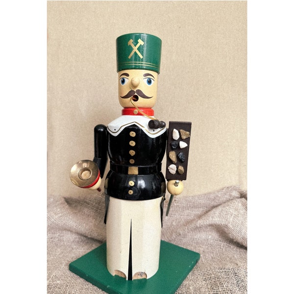 German vintage Smoker Man Retro finds Candle holder Wood Incense Burner Retro Gift for Dad Erzgebirge Raucher Smoker German incense figure