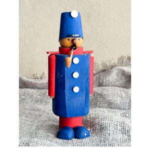 Vintage German Smoker Figurine: Wood Soldier Incense Burner