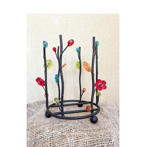 Metal vintage Jewelry Holder Retro Jewelry organizer German vintage finds Floral Stand Dispaly Mid century Earring holder stand Jewelry Tree