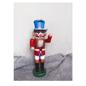 Vintage German Wooden Nutcracker Soldier Figurine - Erzgebirge Collectible