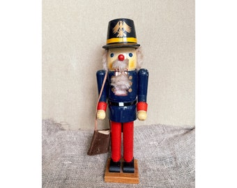 Vintage German Wooden Nutcracker - Erzgebirge Mailman Figurine