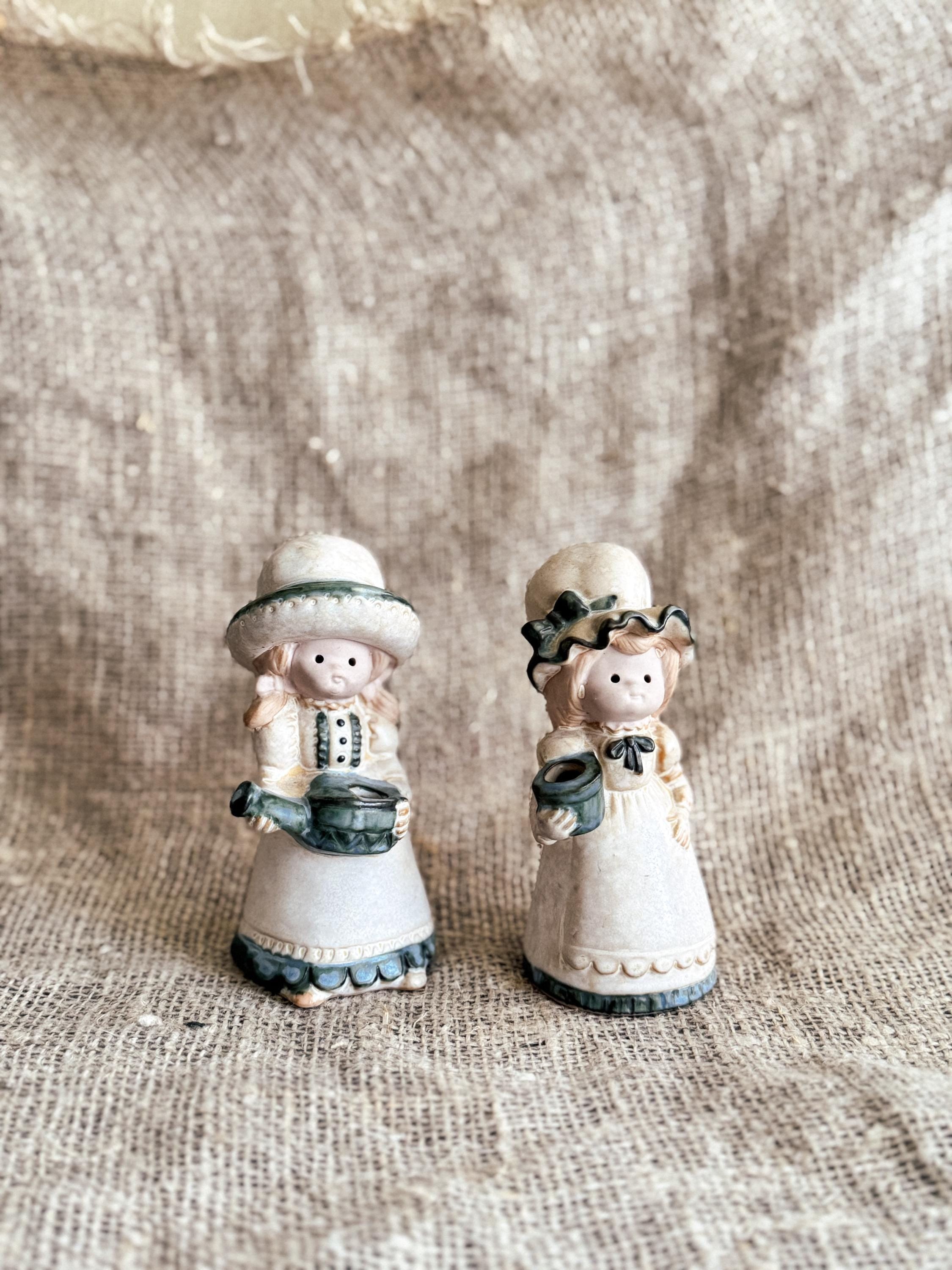 ヴィンテージ陶器製少女置物キャンドルホルダー - ドイツ土産 - Etsy 日本