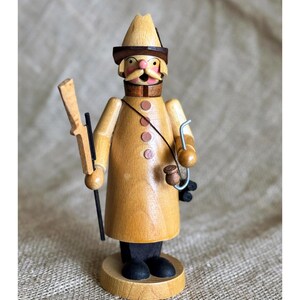 Vintage Erzgebirge Smoker: German Wooden Hunter Incense Burner