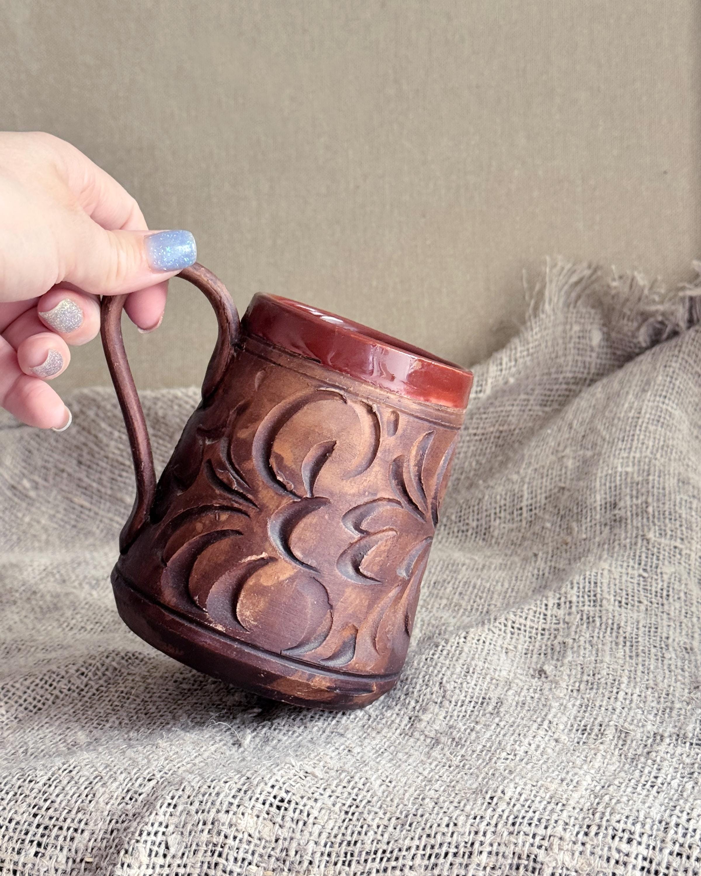 バーウェアカップ ヴィンテージ ドイツ製 陶器製 ビールジョッキ：お