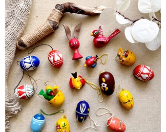 Vintage Erzgebirge Easter Ornaments: Miniature German Wood Decorations