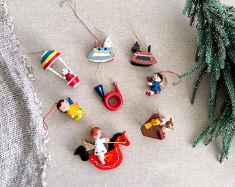 ヴィンテージ エルツ山地産木製クリスマスオーナメント：ドイツの