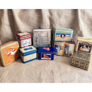 Vintage Decorative Tin Collection: Mid-Century Kitchen Storage