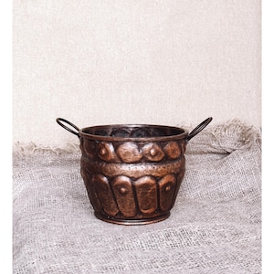 Vintage Kupfer Übertopf: Blumentopf aus Kupfer