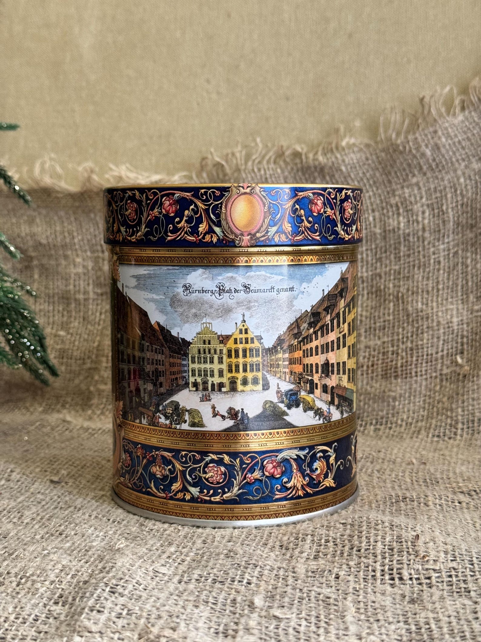 German Vintage Tin Box Mid Century Cans Tin Canister Shabby Container ...