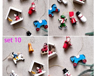 エルツ山地のヴィンテージクリスマスオーナメント：ドイツの木製天使と