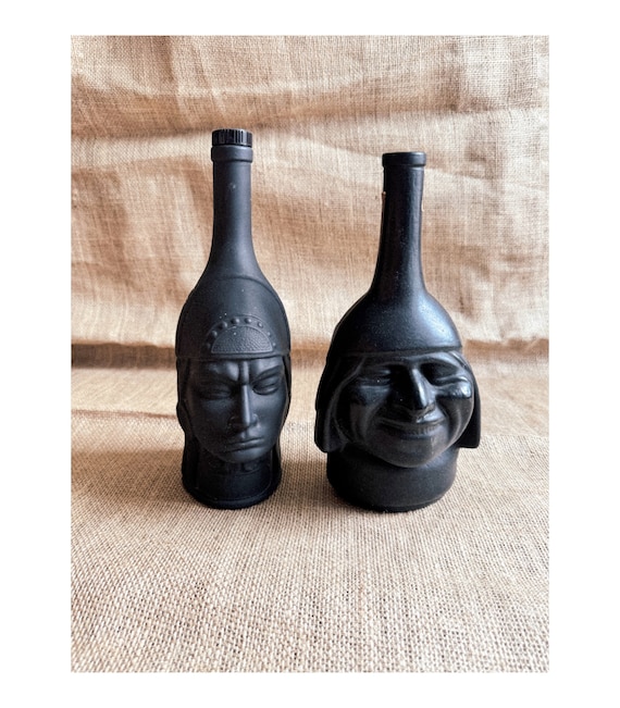 ヴィンテージペルーティキフェイスボトル：ブラックメイトインカピスコ