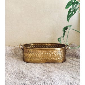 Copper Mid-century Jardiniere Antique Planter Oval Jardiniere flower Bowl Housewarming gift Indoor Outdoor Jardiniere Elegant Gold Planter