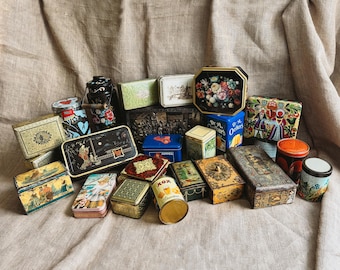 Vintage Decorative Tin Collection: Mid-Century Kitchen Storage