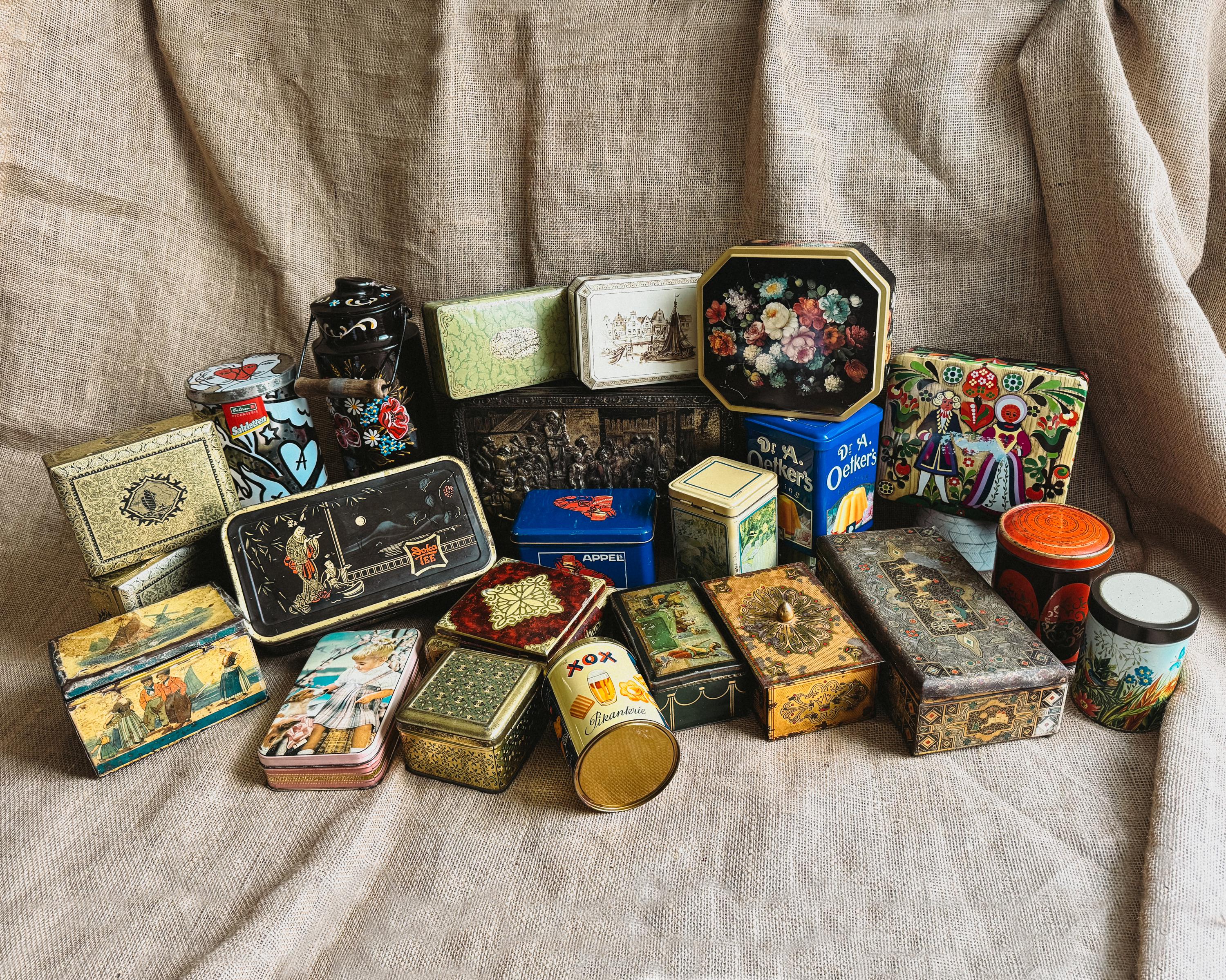 Vintage Decorative Tin Collection: Mid-Century Kitchen Storage
