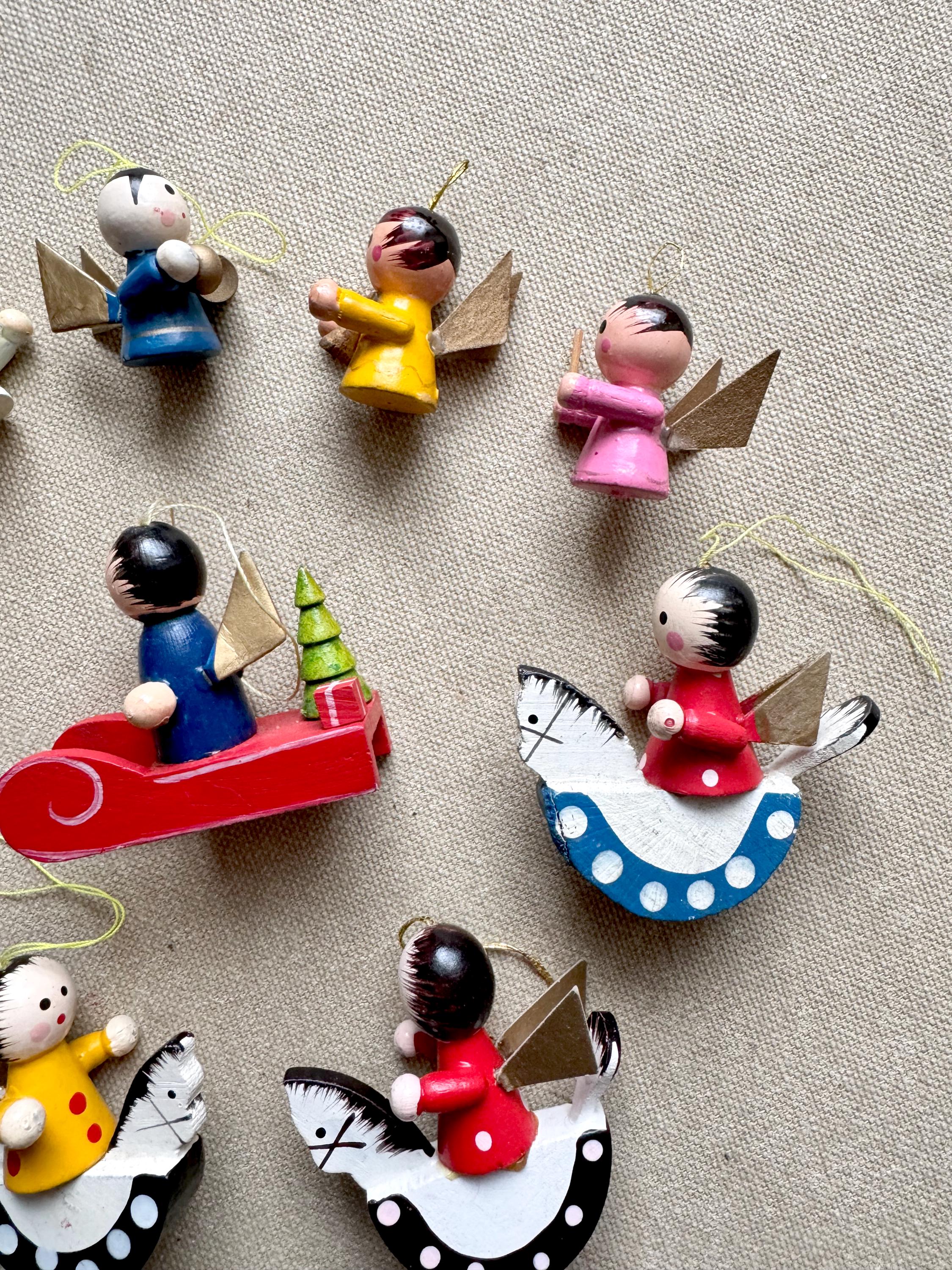 木製クリスマスオーナメント 6個セット ドイツ エルツ山地 ザイフェン 木製クリスマスオーナメント 6個セット ドイツ エルツ山地 ザイフェン