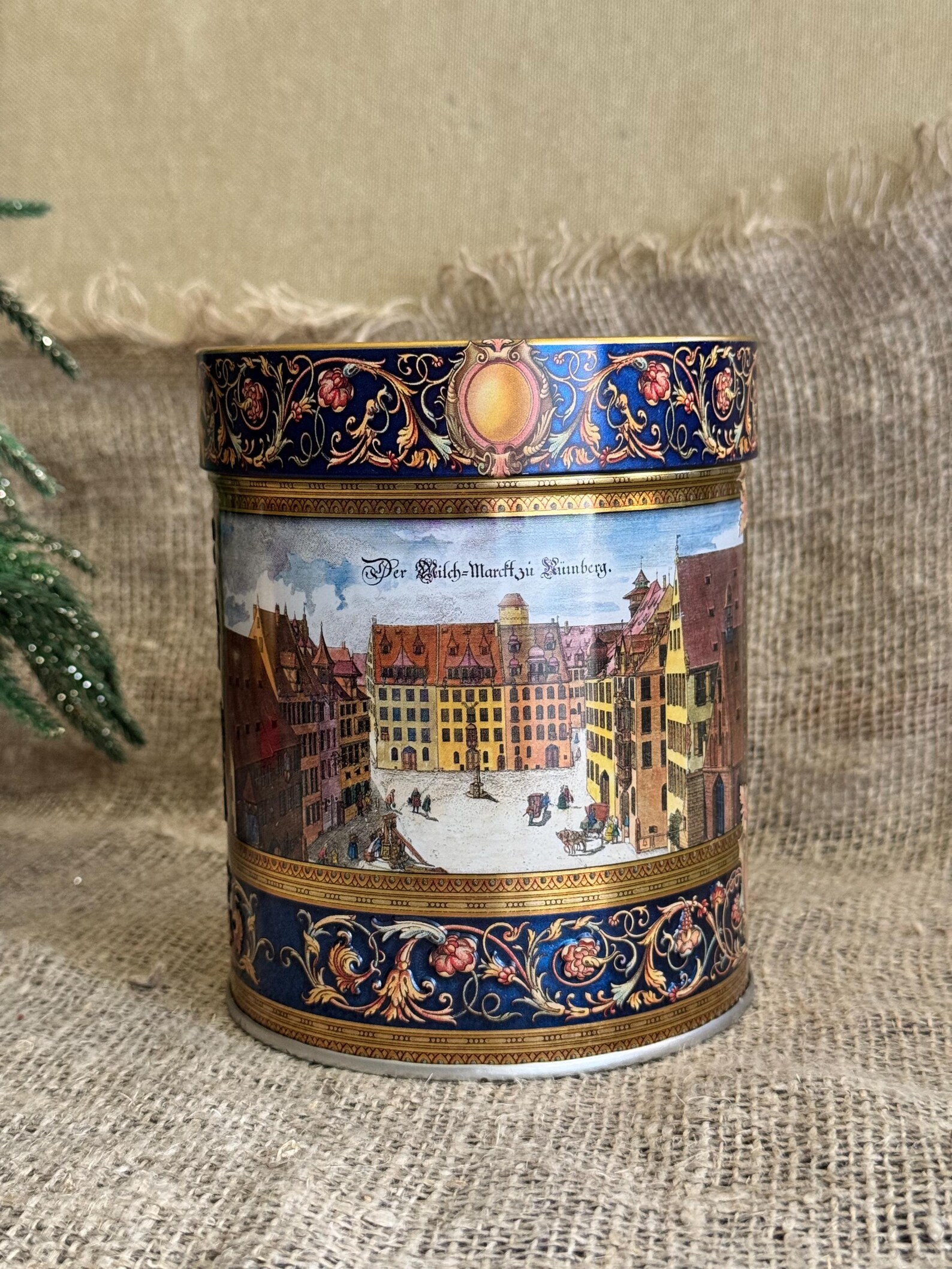 German Vintage Tin Box Mid Century Cans Tin Canister Shabby Container ...