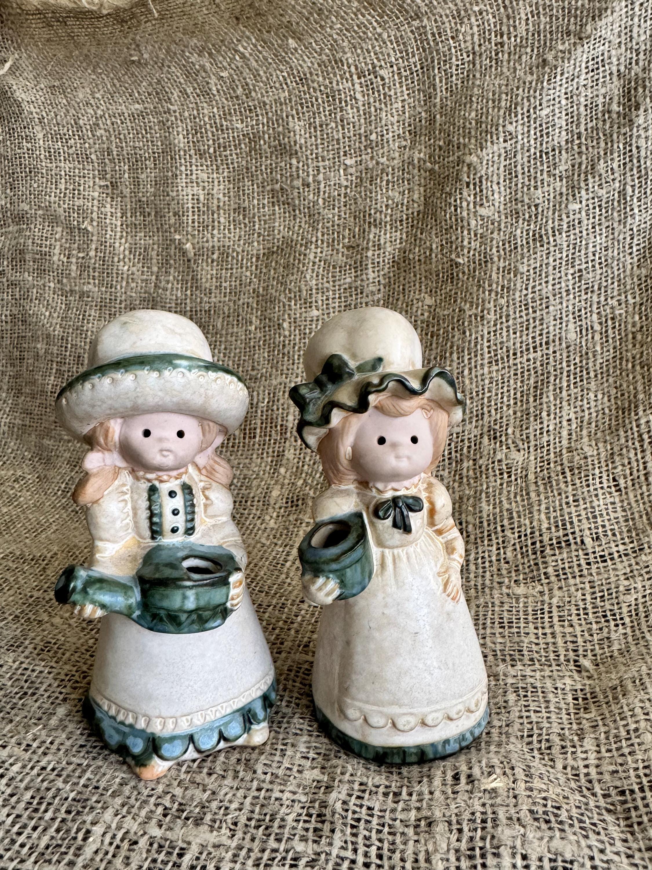 ヴィンテージ陶器製少女置物キャンドルホルダー - ドイツ土産 - Etsy 日本