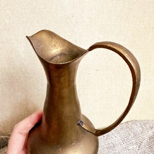 Mid-Century Bronze Vase Jug with handle Brass Jug decorative Shabby Pitcher Farmhouse decorative Rustic Kitchen deco German Vintage finds image 10