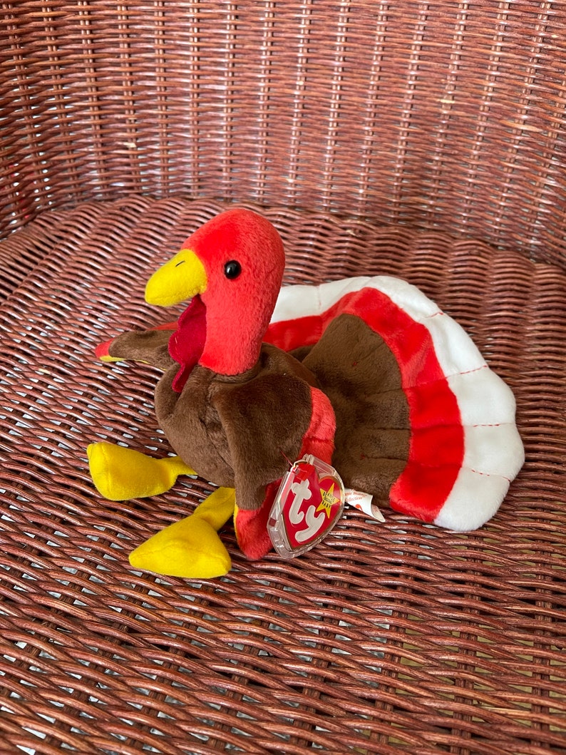 Ty Beanie Babies GOBBLES the Turkey Early Beanie Baby With Tag Errors