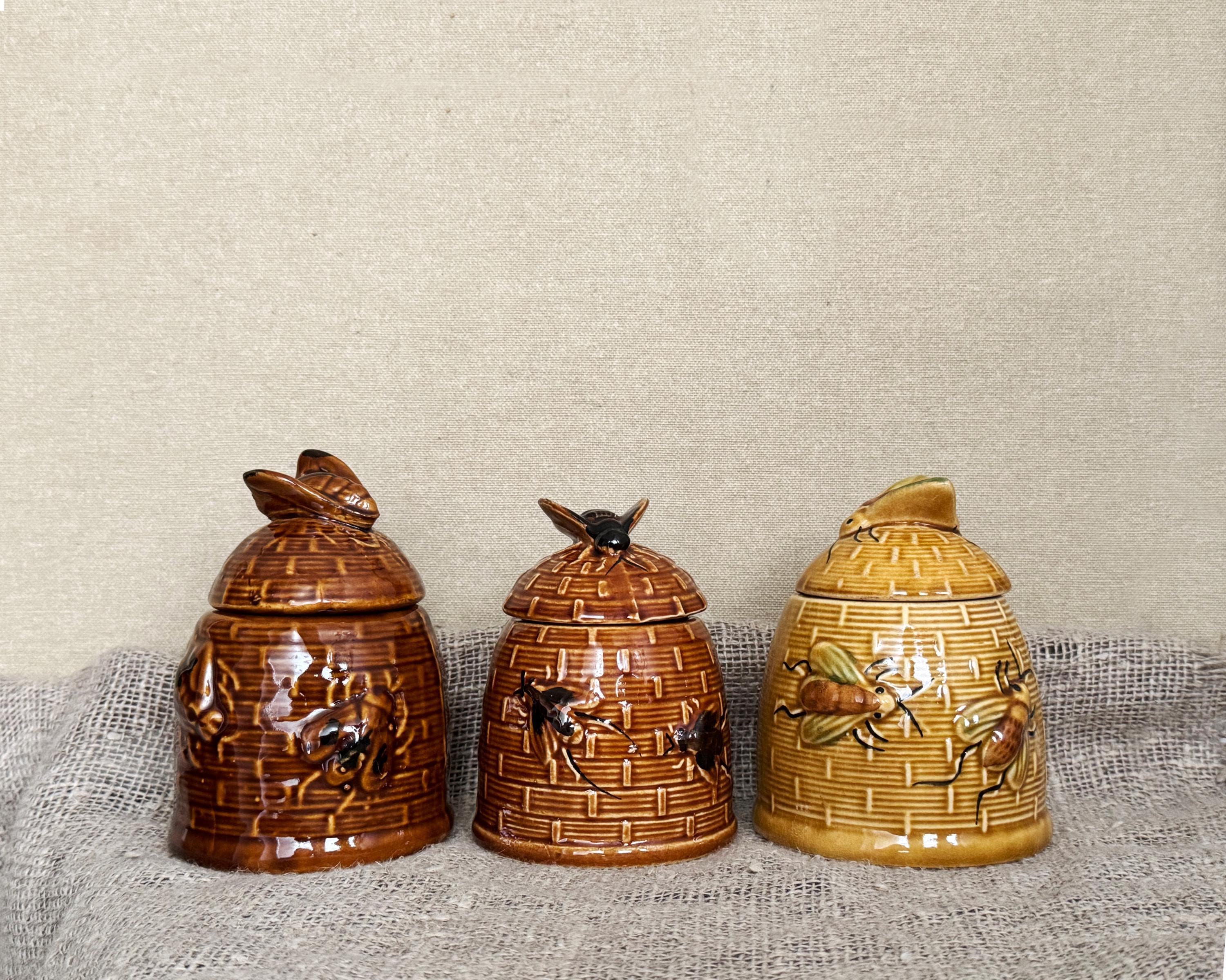 Vintage German Ceramic Honey Pot Jar: Brown Pottery Souvenir - Etsy