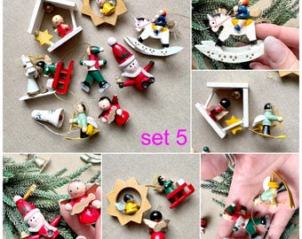 ドイツ エルツ地方 木製ツリー 大小2個セット ドイツ エルツ地方 木製